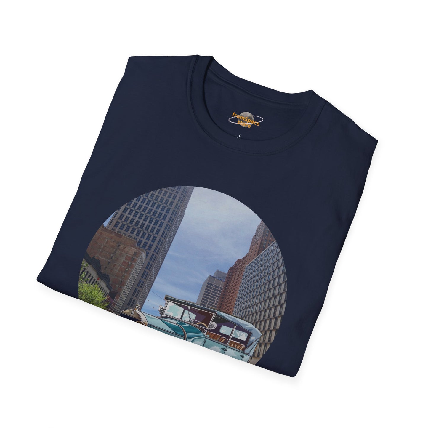Motor City Roamer T-Shirt: Vintage 1920s Car & Detroit Skyline | Americana Tee