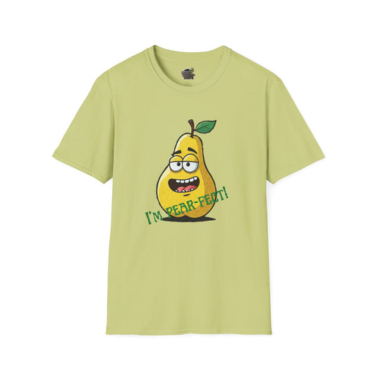 Pear T-Shirt: Funny "I'm Pear-fect" Graphic Tee | Organic Cotton & Unique Design Pistachio