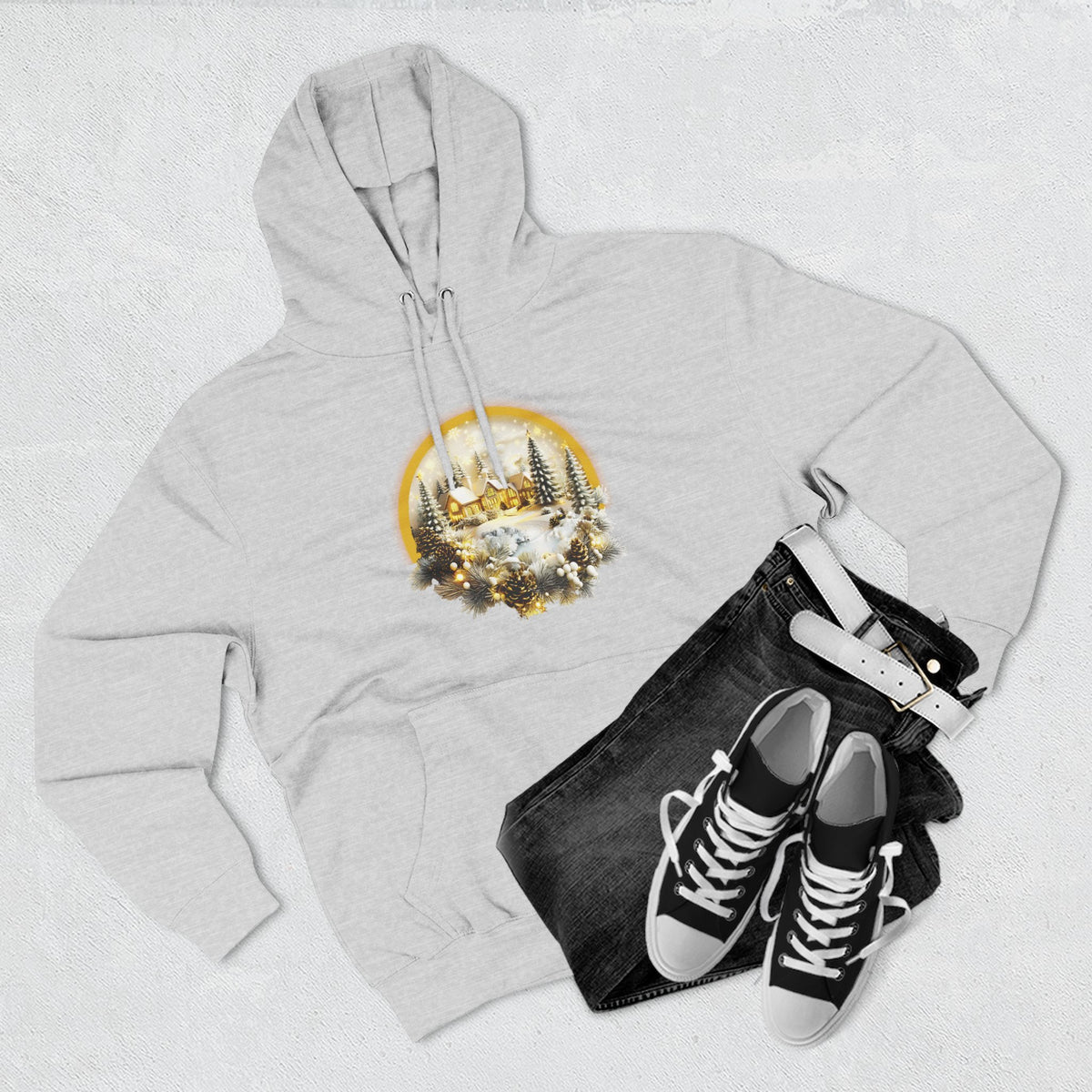 Copy of Copy of Copy of Copy of Three-Panel Fleece Hoodie - happy holiday gorilla