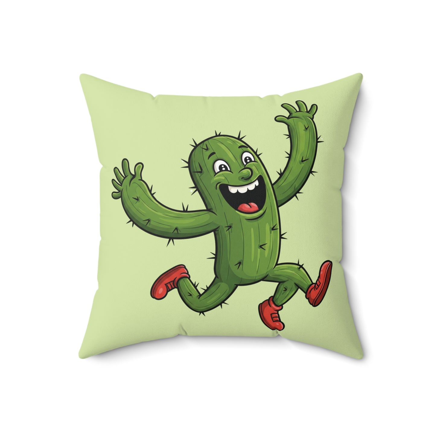 Running Cactus throw pillow