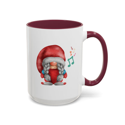 Cute Gnome Mug - Red & White - Perfect Holiday Gift idea 15oz Maroon