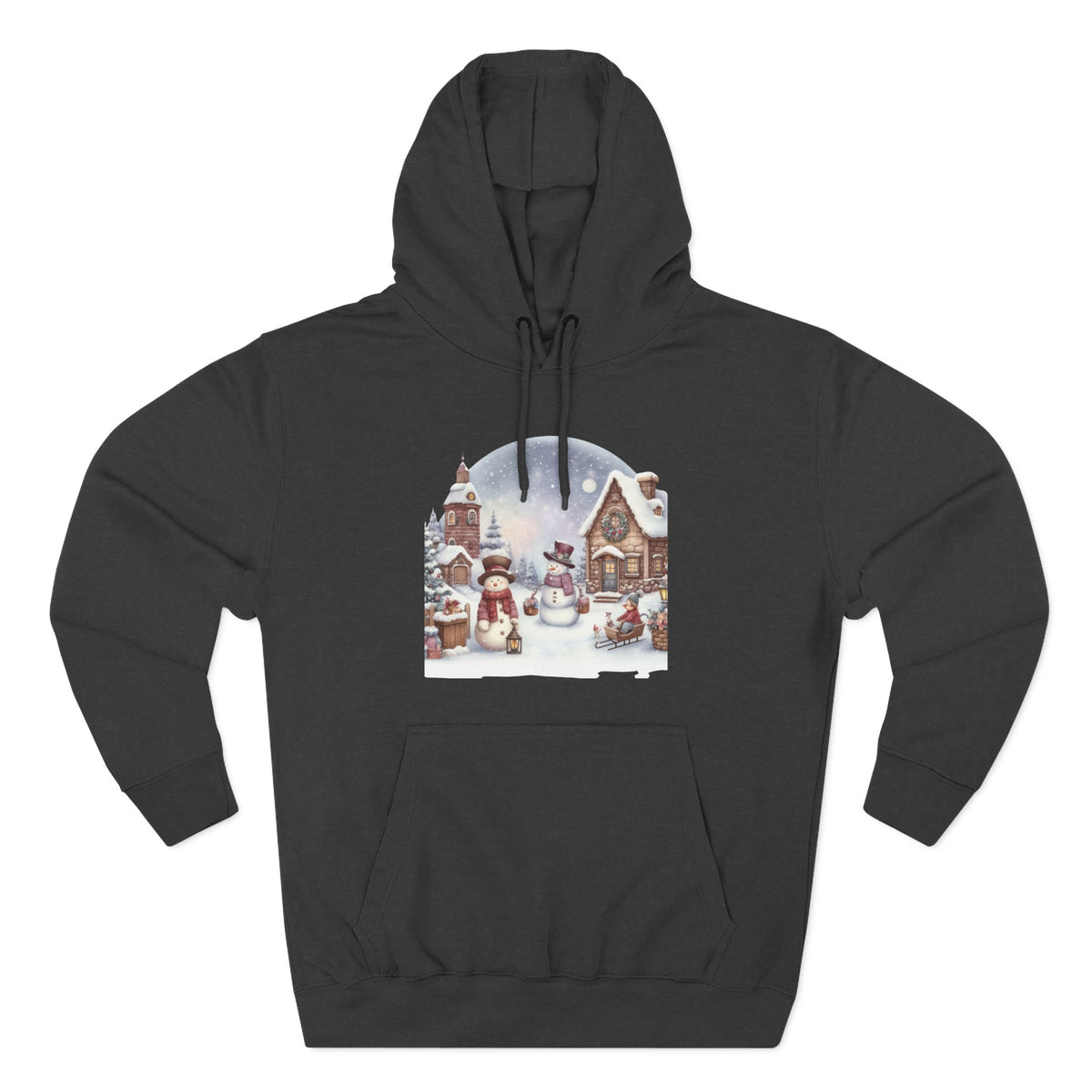 Three-Panel Fleece Hoodie - snowman design
