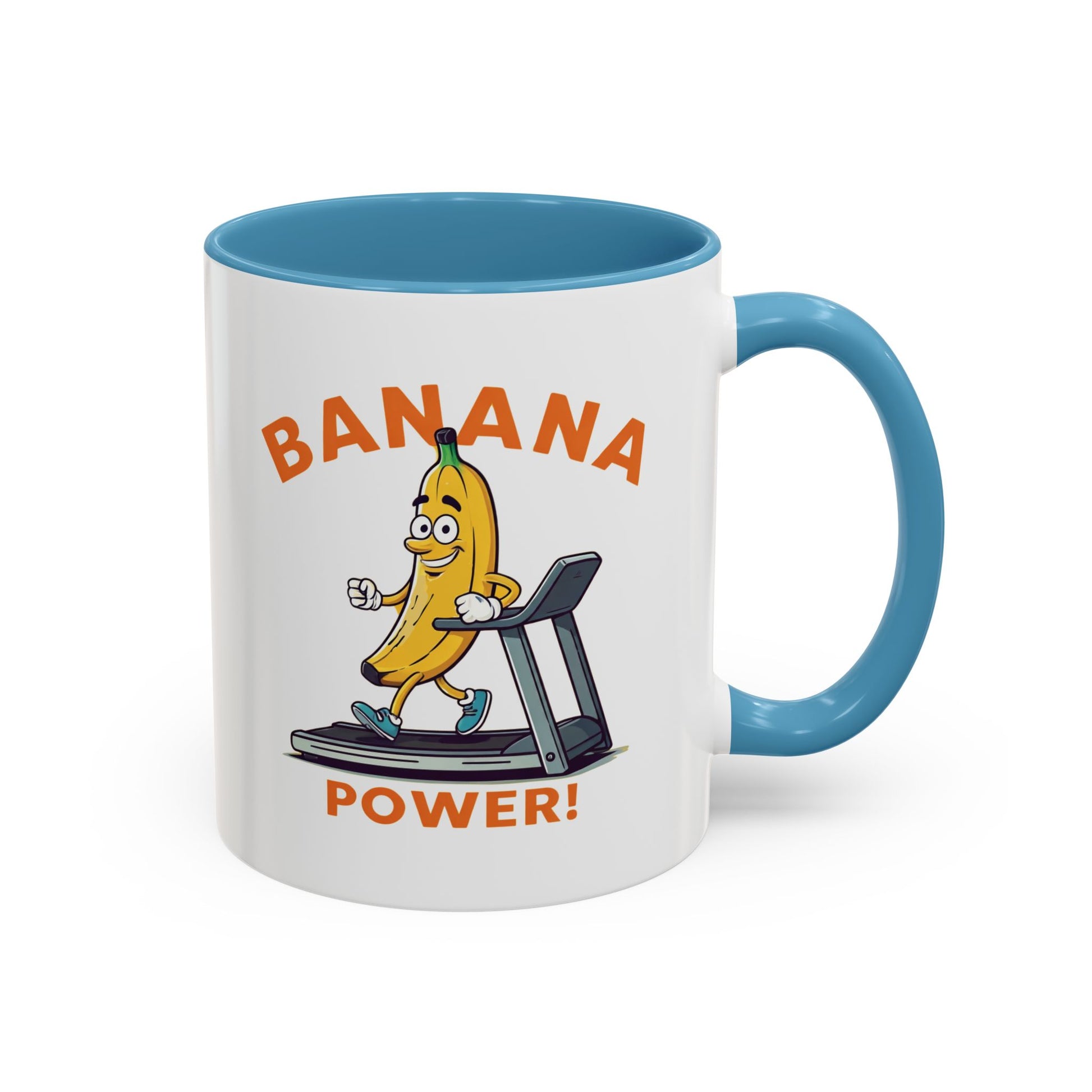 Banana Power Workout Mug - Funny Gym Gift for Fitness Lovers 11oz Light Blue