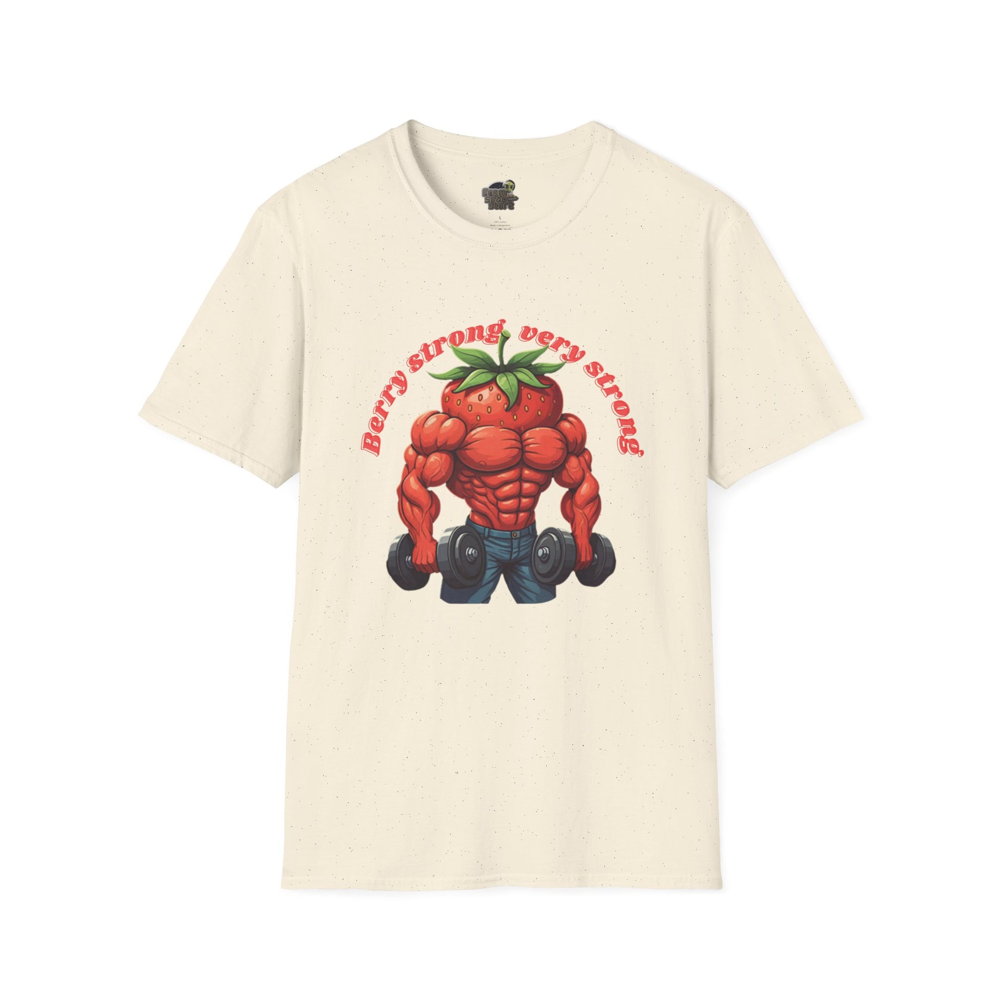 Berry Strong t-shirt: Funny Strawberry Bodybuilder Tee Natural