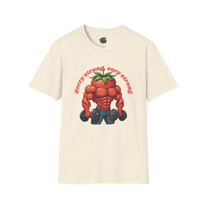 Berry Strong t-shirt: Funny Strawberry Bodybuilder Tee Natural