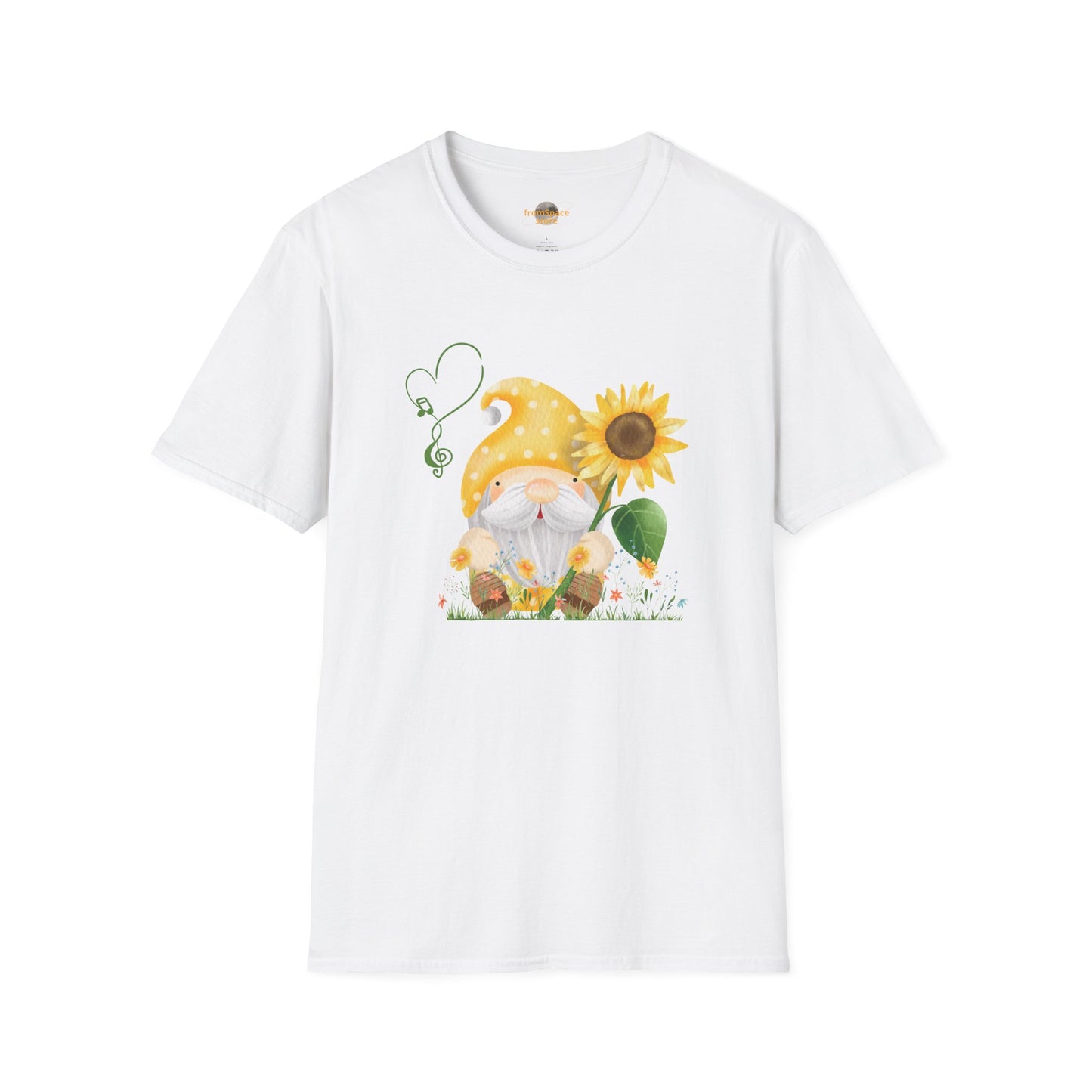 Gnome with Sunflower Unisex T-Shirt: Sunshine, Smiles & Secret Songs