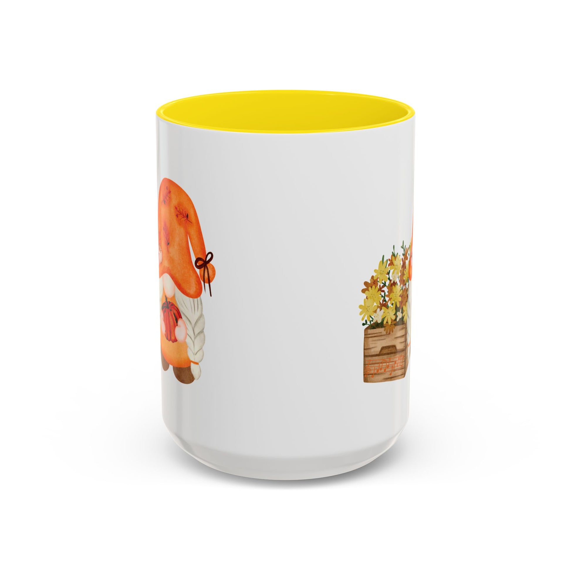 Mysterious Autumn Gnome Mug: Your Cozy Sip of Enchantment 15oz Yellow