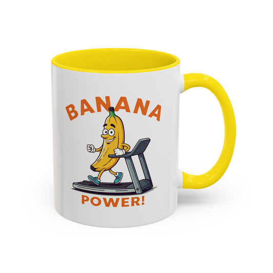 Banana Power Workout Mug - Funny Gym Gift for Fitness Lovers 11oz Yellow