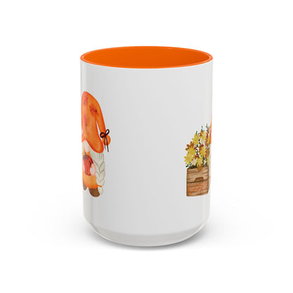 Mysterious Autumn Gnome Mug: Your Cozy Sip of Enchantment 15oz Orange