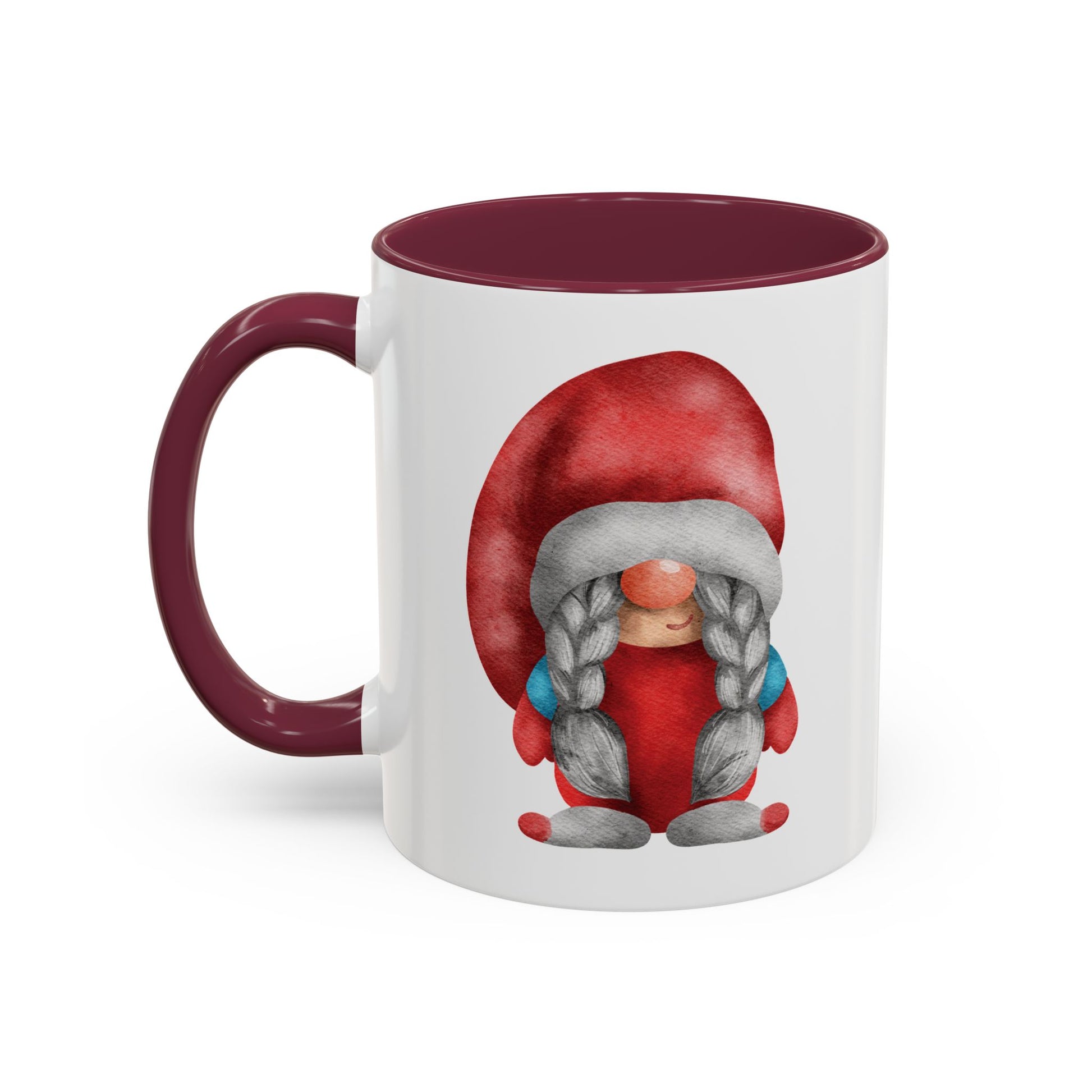 Cheerful Red Gnome with Braids Mug - Sip Your Sweet Melody | Ceramic Coffee & Tea Cup (11oz/15oz)