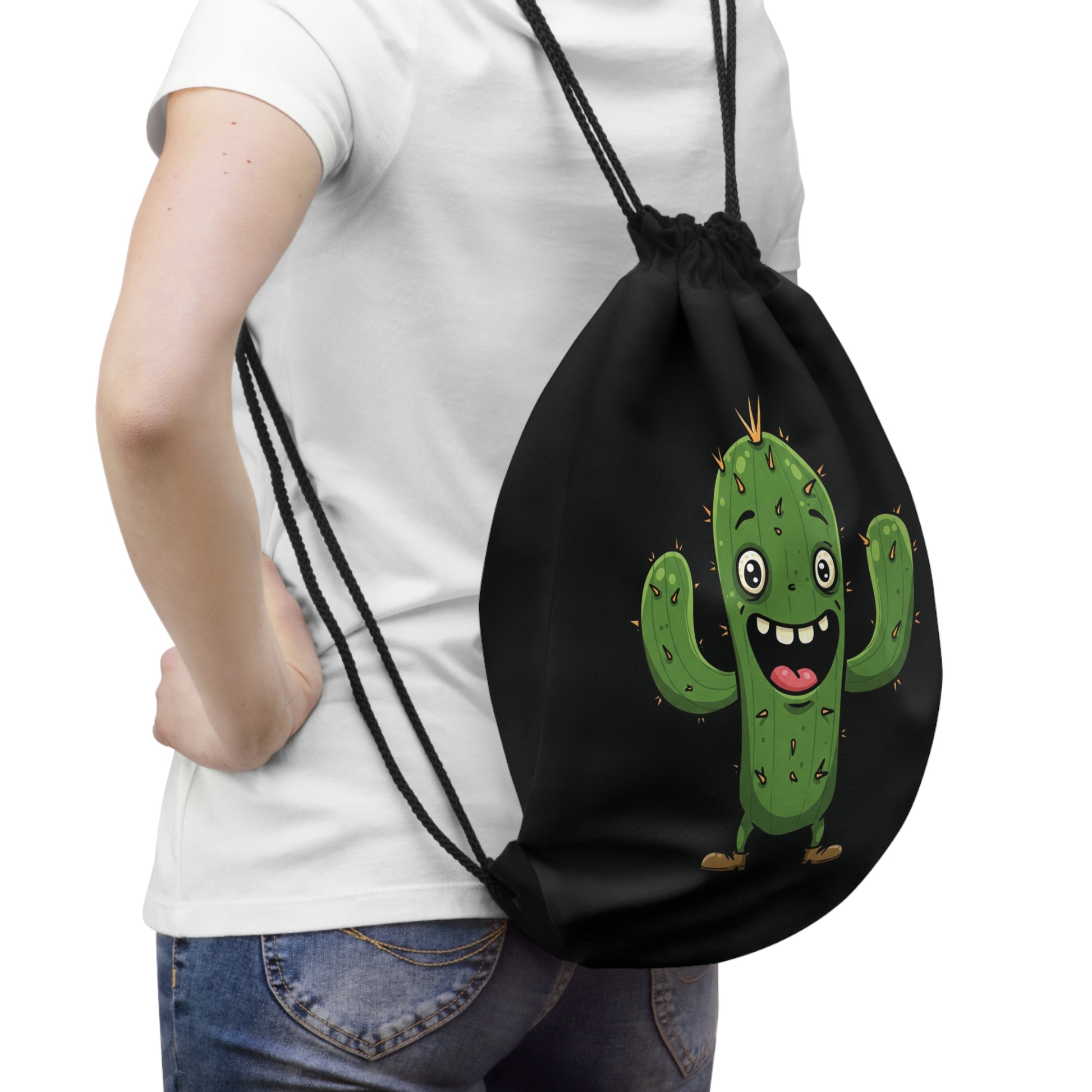 Joy Cactus" Drawstring Bag - Fun & Durable Backpack for Plant Lovers