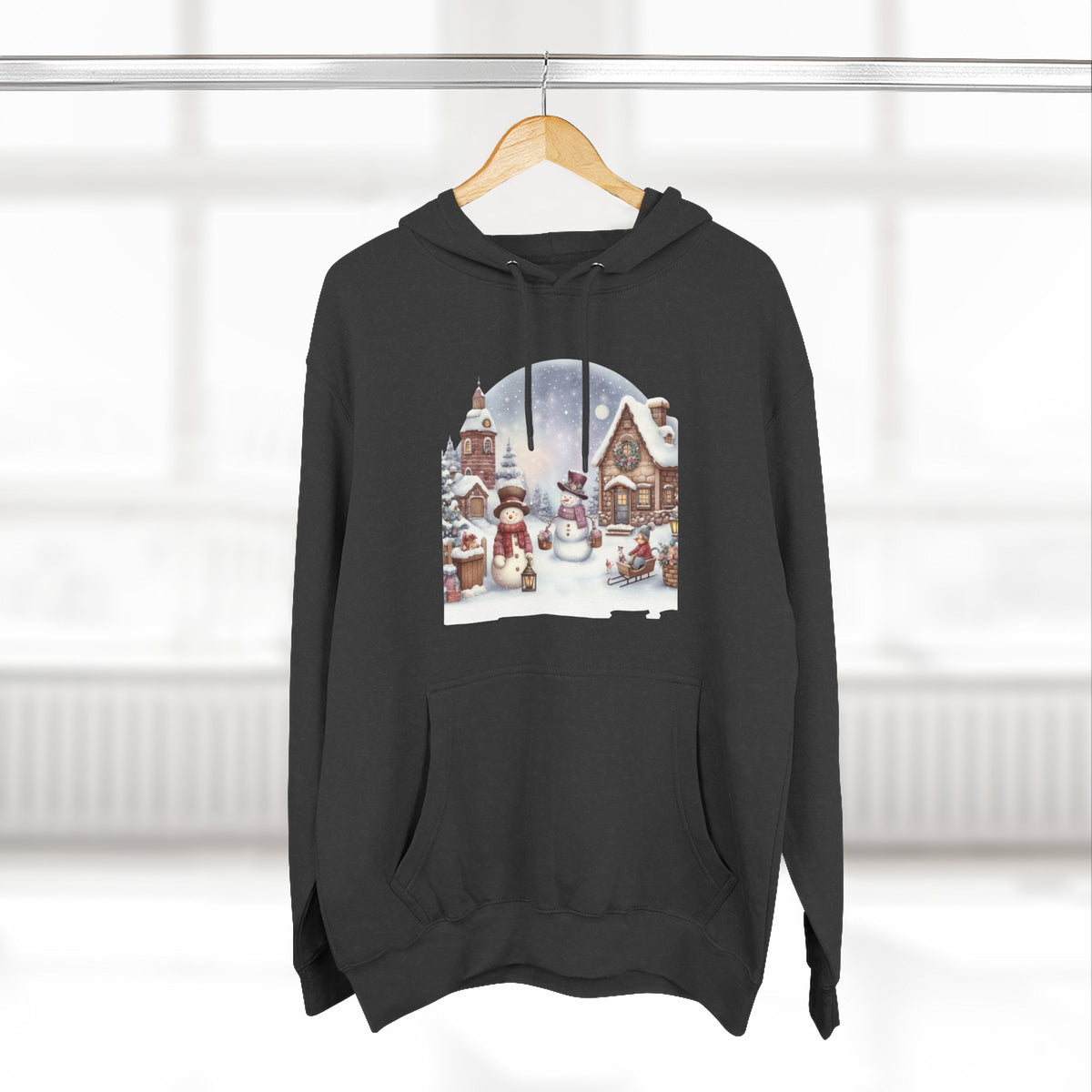 Three-Panel Fleece Hoodie - snowman design