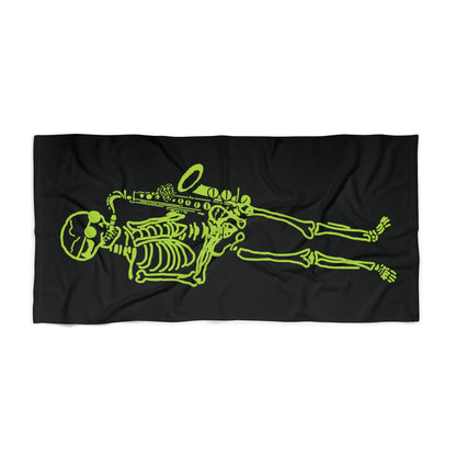 Metal Skeleton Saxophonist Beach Towel - Soft & Absorbent