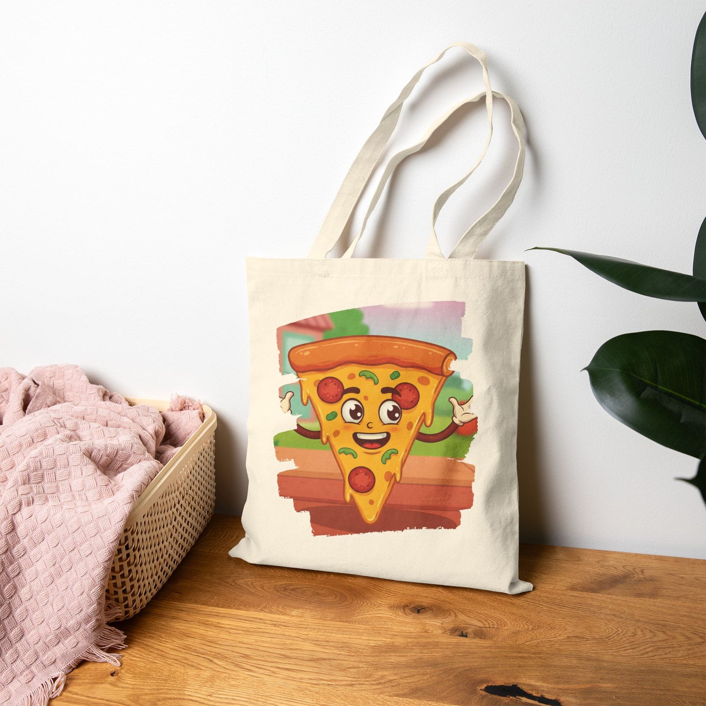 The Cheesy Charmer – Happy Pizza Slice Street Tote