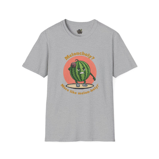 Melon-Holy t-shirt: Funny Watermelon Shot Put Tee Sport Grey