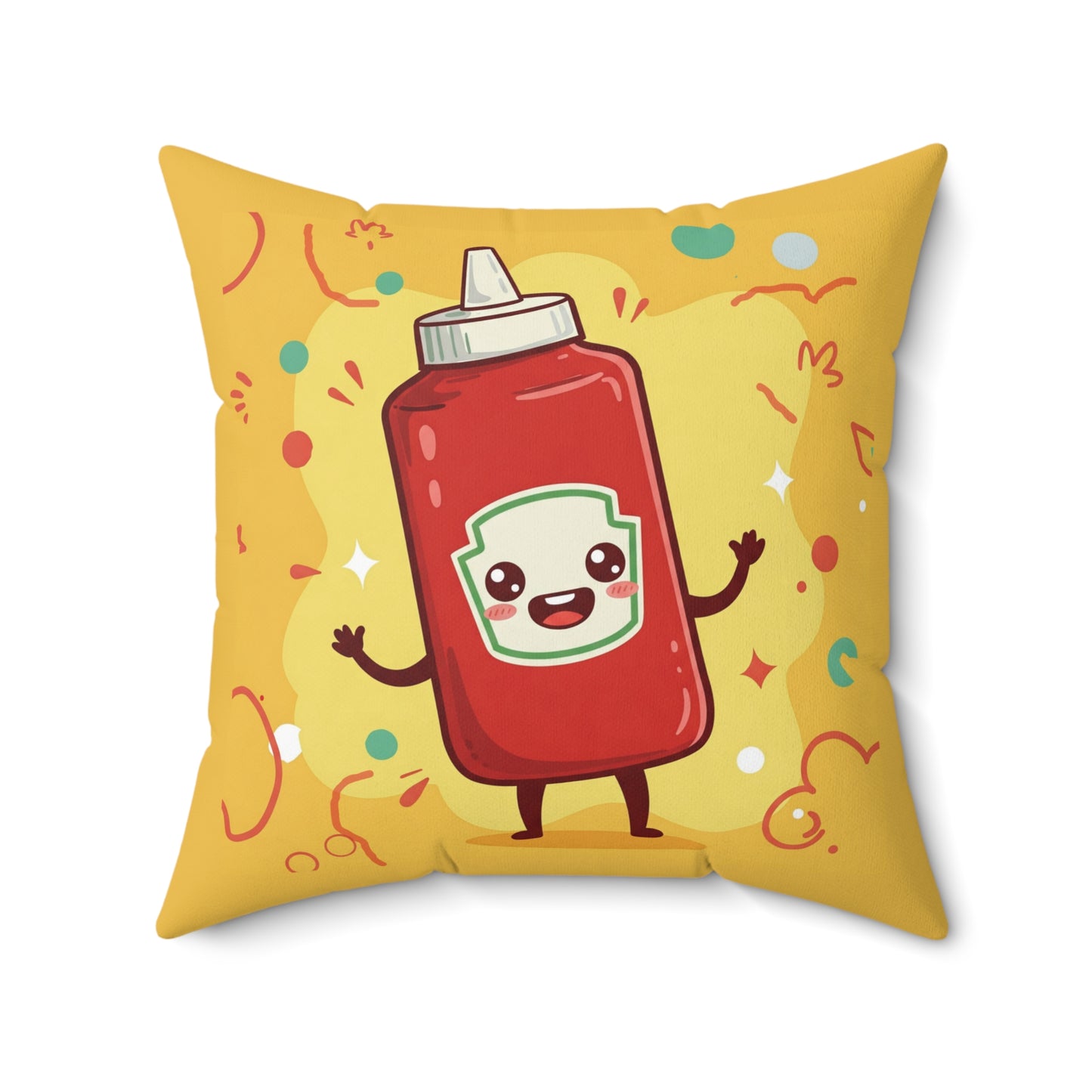 The Crimson Splash – Happy Ketchup Throw Pillow