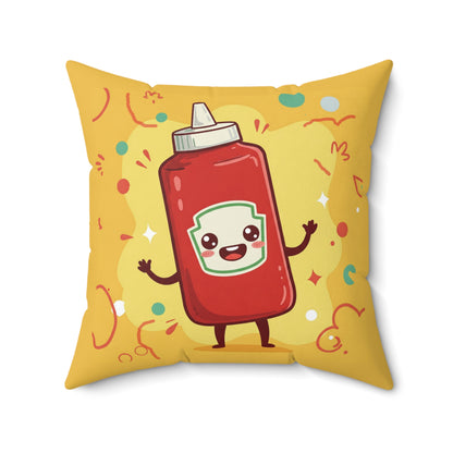 The Crimson Splash – Happy Ketchup Throw Pillow