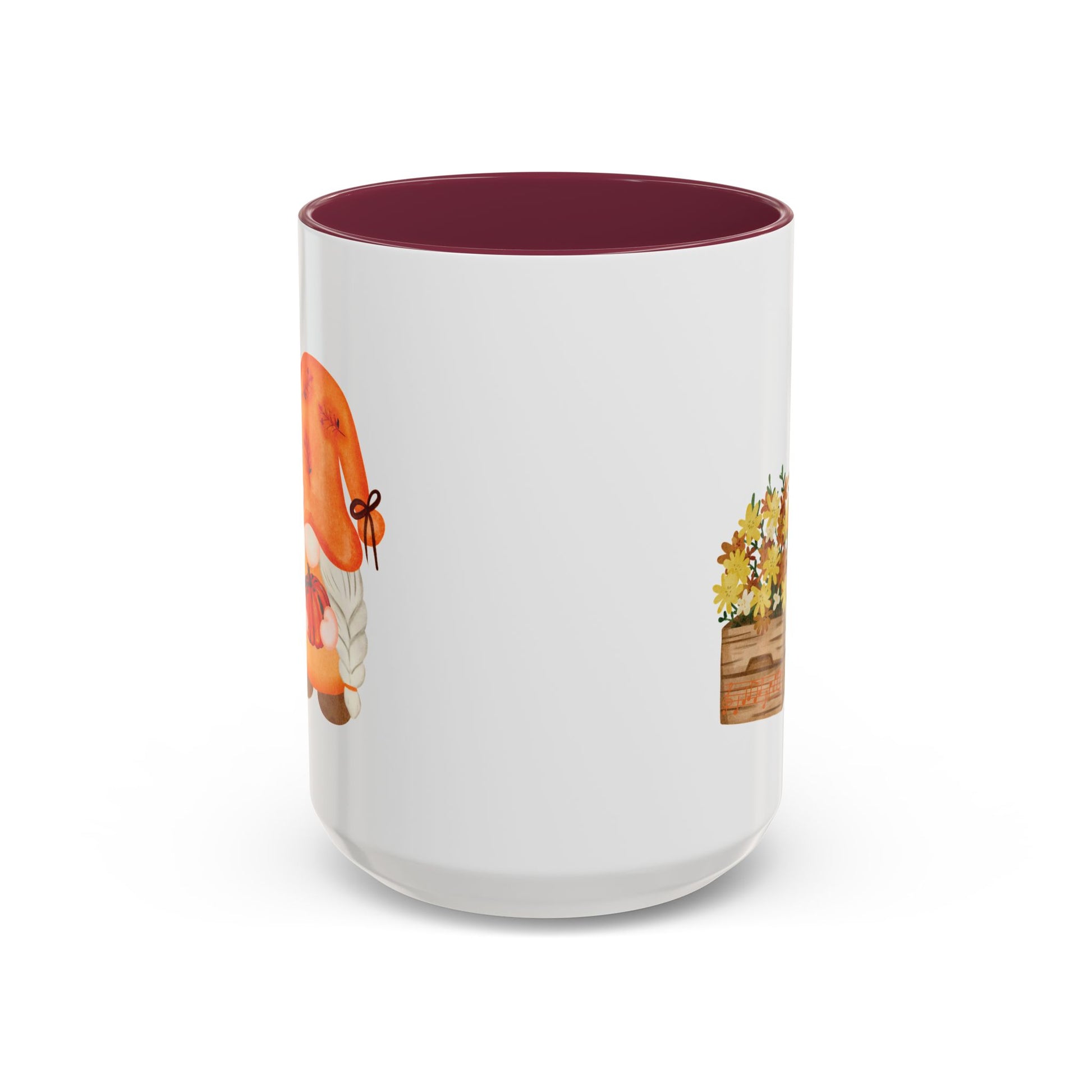 Cute Autumn Gnome Mug - Perfect Fall Gift 15oz Maroon