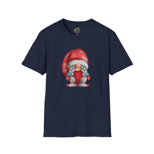 Cute Gnome T-shirt | Soft and Comfy Cotton Tee for Women | Perfect for Casual Wear | Unique Gift Idea | Gnome Lovers Navy