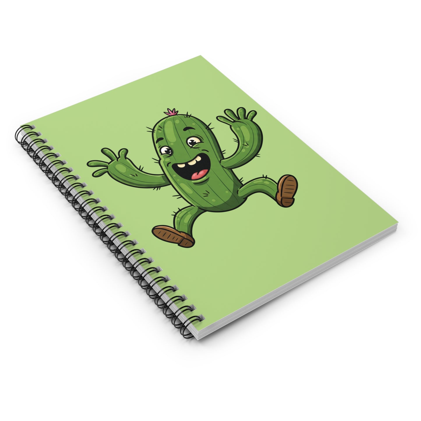 Jumping Cactus Spiral Notebook | Funny Kawaii Plant Journal & Unique Succulent Gift