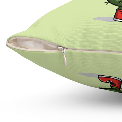 Upside-down on a foot Cactus  throw pillow
