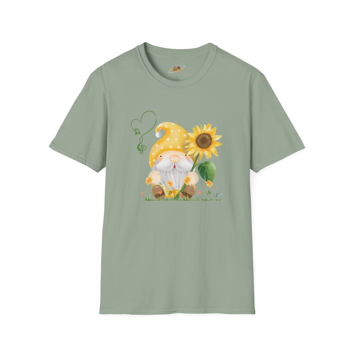 Gnome with Sunflower Unisex T-Shirt: Sunshine, Smiles & Secret Songs