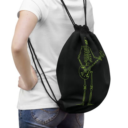 Fluo Skeleton Bass Player Drawstring Bag - Original Rock Accessory