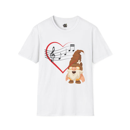 Heart of Music Gnome Unisex T-Shirt: Melodies & Magic White