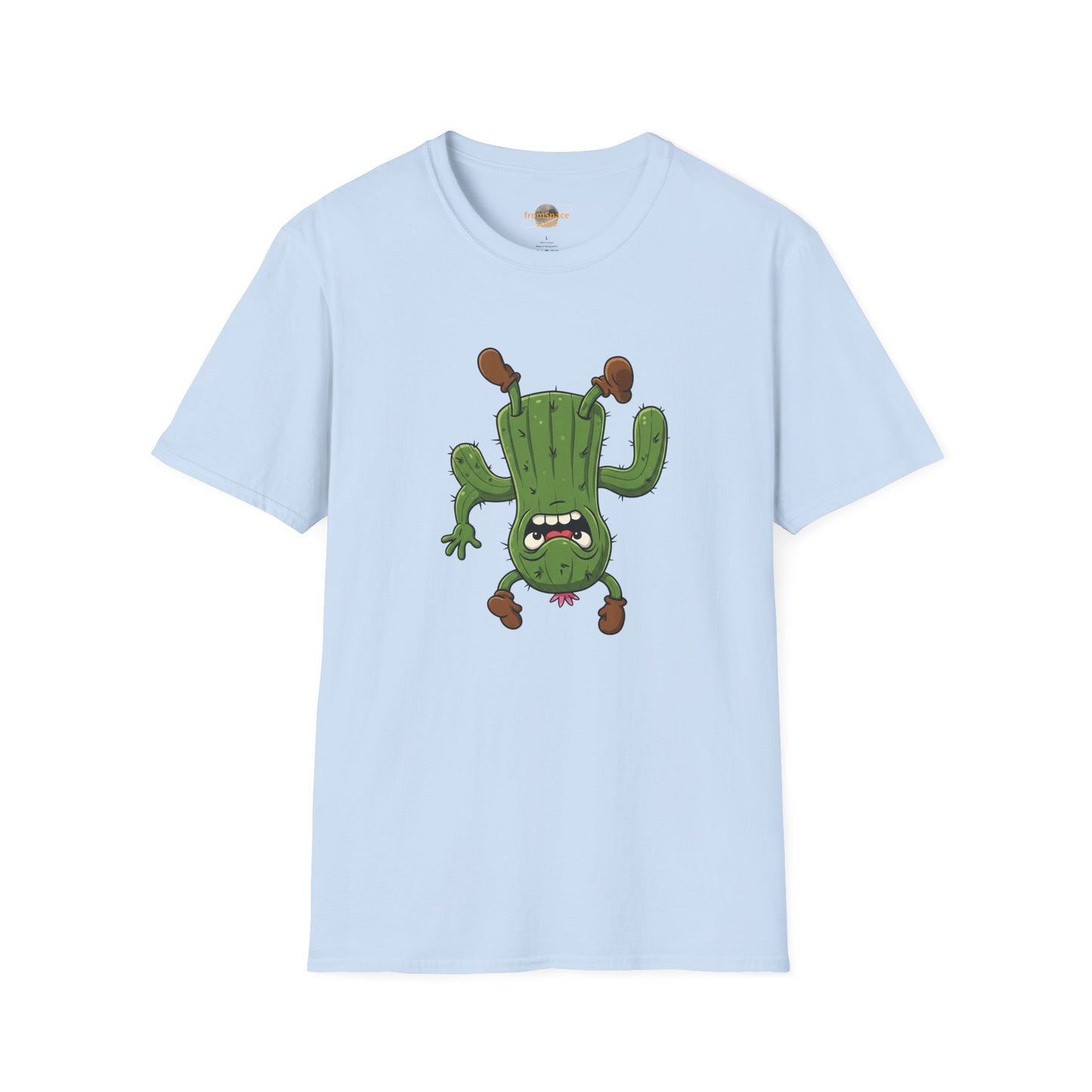 Shocked Cactus T-Shirt: Funky Upside-Down Cactus Tee | Organic Cotton Unisex Graphic Shirt