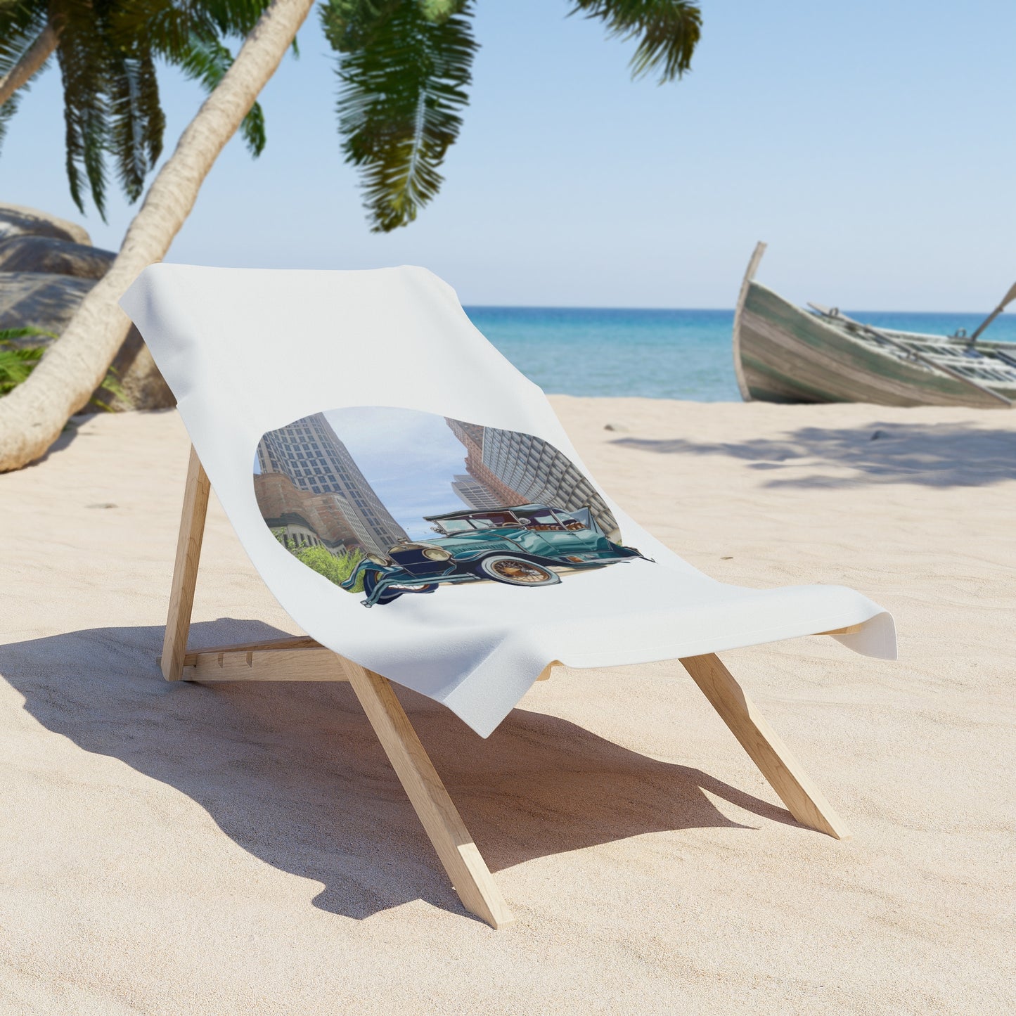 Ford Skyliner Beach Towel | Retro Classic Car Art