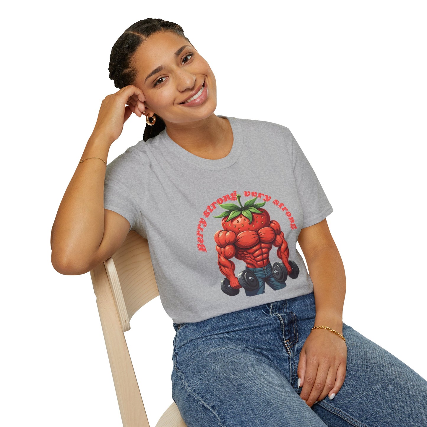 Berry Strong t-shirt: Funny Strawberry Bodybuilder Tee