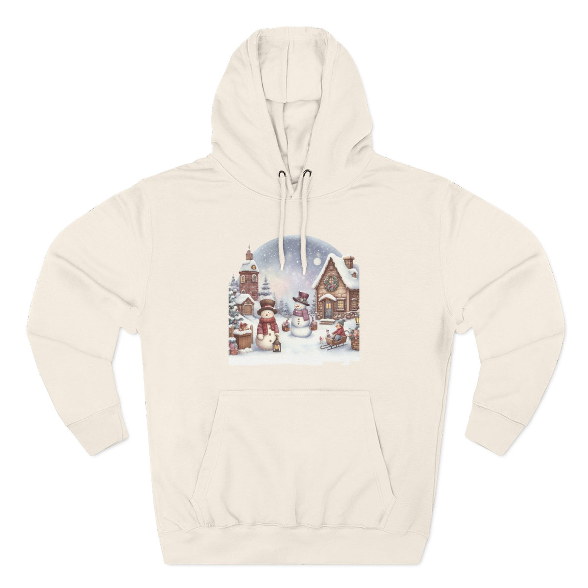 Three-Panel Fleece Hoodie - snowman design