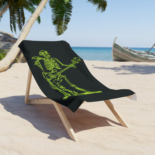 Metal Skeleton Singer & Guitarist Beach Towel - Soft & Absorbent