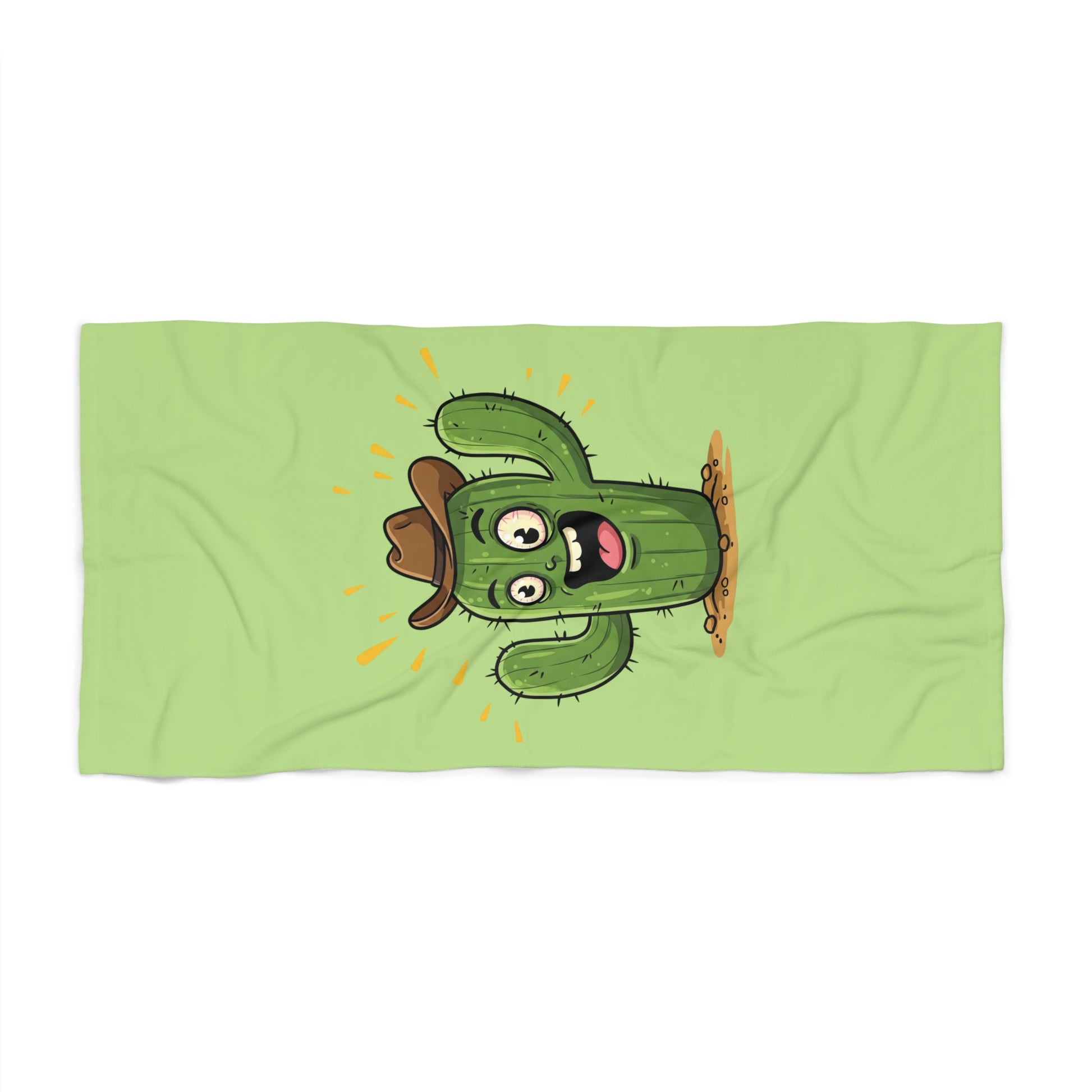 Beach Towel Cactus Cowboy – Funny & Unique Summer Essential | Lightweight & Soft Beach Towel 30" × 60"