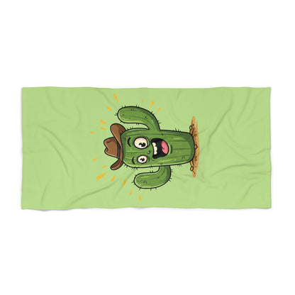 Beach Towel Cactus Cowboy – Funny & Unique Summer Essential | Lightweight & Soft Beach Towel 30" × 60"