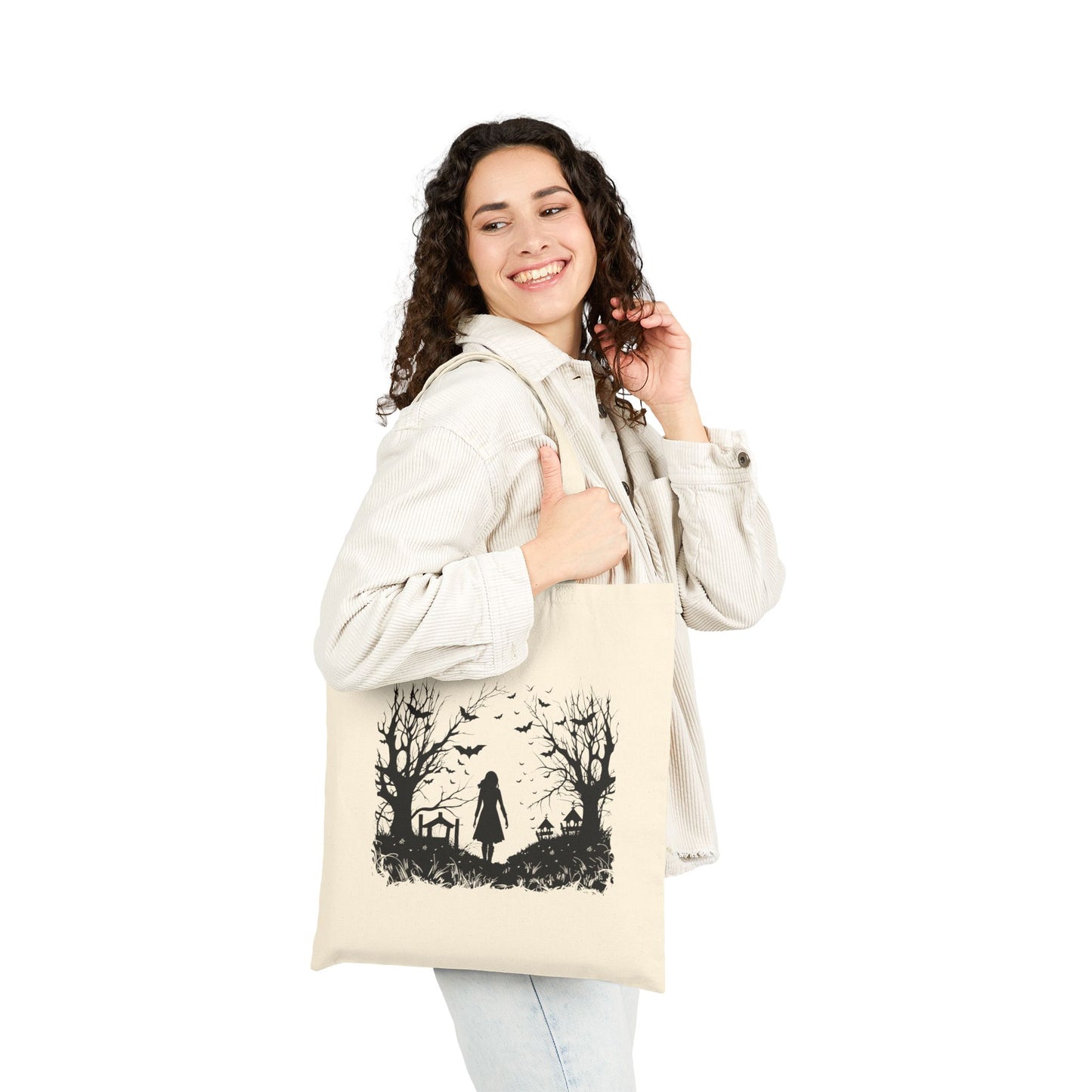 Dark Forest Silhouette Canvas Tote Bag