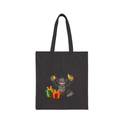 Totally Bananas! Happy Monkey Christmas Canvas Tote Bag – Funny Holiday Gift