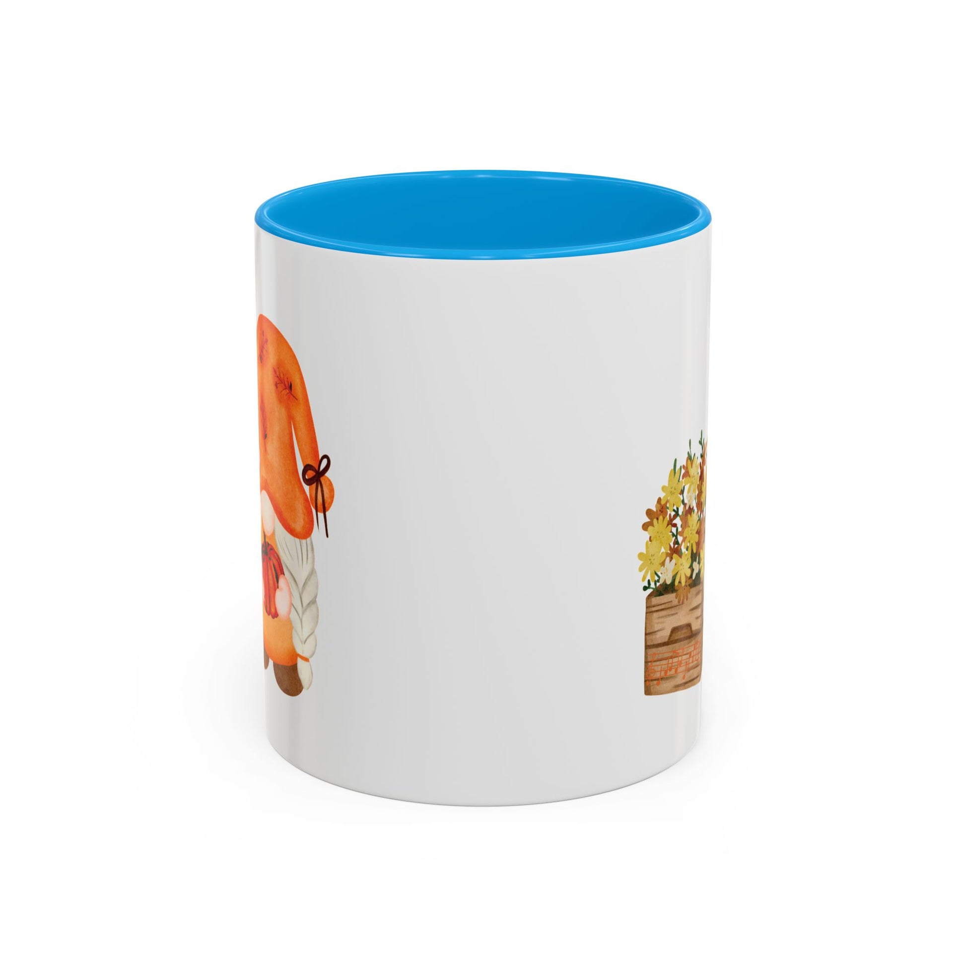 Cute Autumn Gnome Mug - Perfect Fall Gift 11oz Light Blue