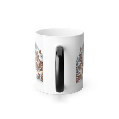 Cozy Snowmen Winter Village Color Changing Mug | Watercolor Heat Reveal Coffee Cup