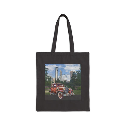 Ford Atlanta Skyliner Tote Bag: Vintage Car Passion Meets 1930s American Cinema Black 15" x 16"