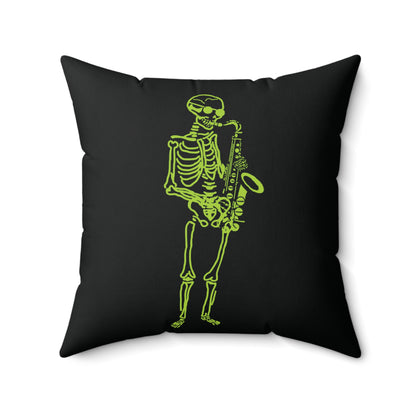 Midnight Jazz: Fluo Saxophone Skeleton Pillow