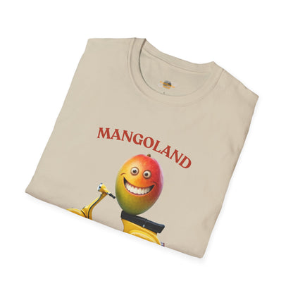 Mangoland t-shirt: Funny Mango Riding Vespa Tee