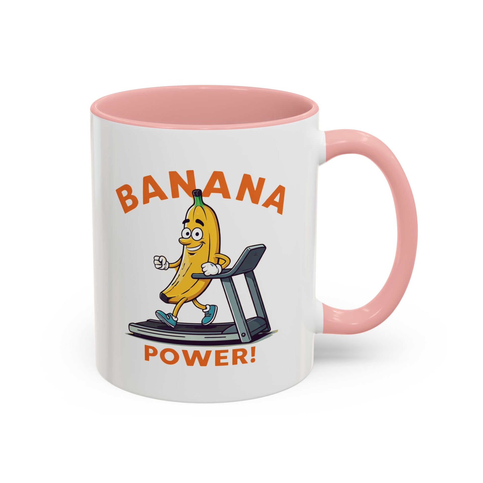 Banana Power Workout Mug - Funny Gym Gift for Fitness Lovers 11oz Pink