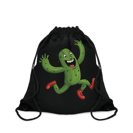 Running Cactus" Drawstring Bag - Fun, Eco-Friendly & Durable Backpack for All Ages One size