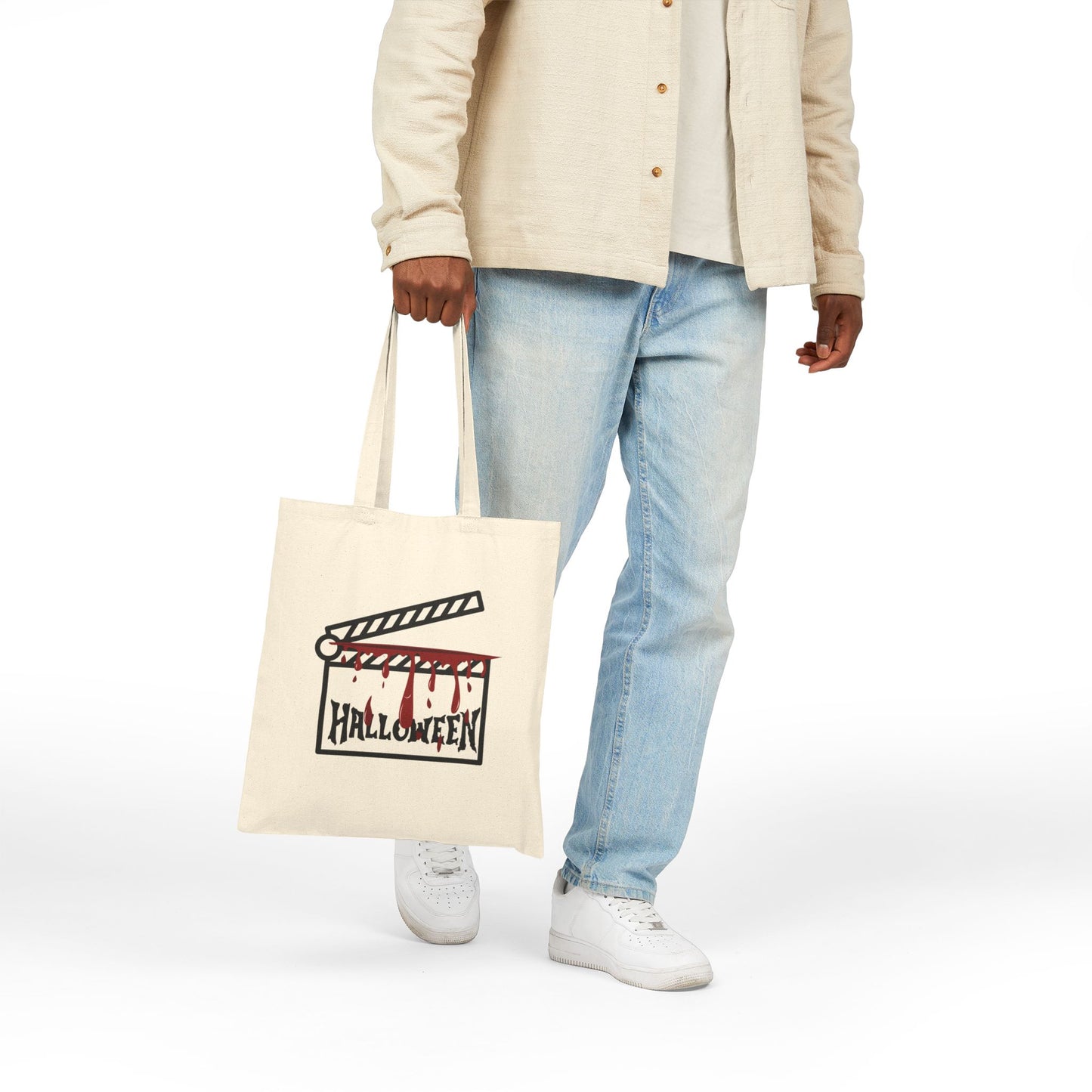 Spooky Movie Clapperboard Canvas Tote Bag