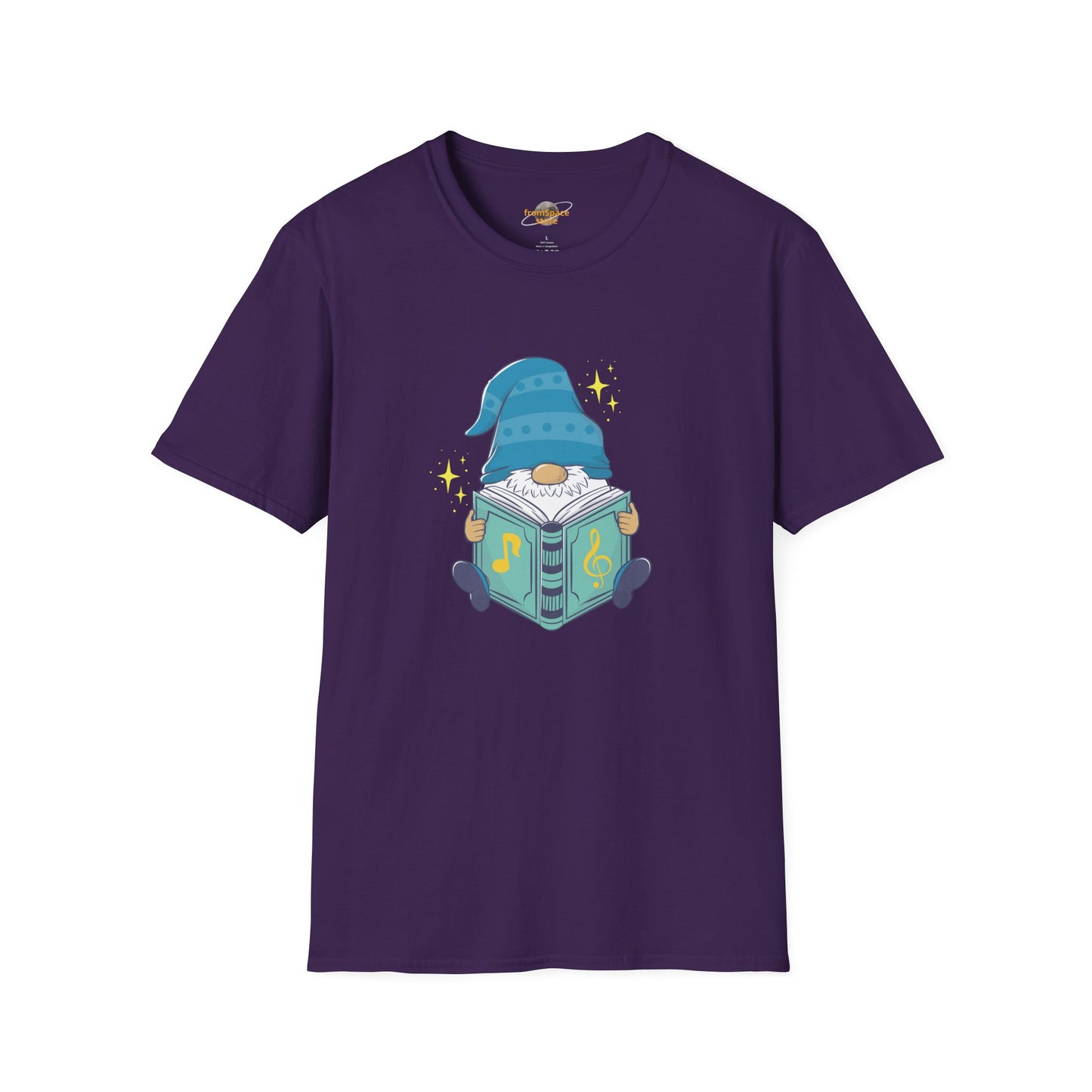 Mystical Book-Reading Gnome Unisex T-Shirt: Stories & Sparkle