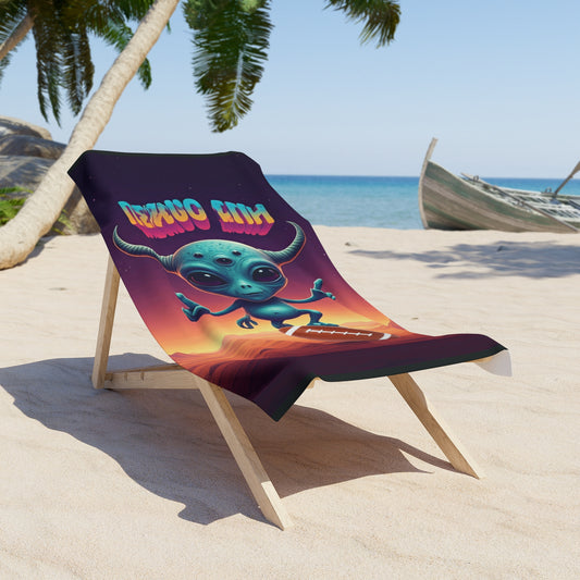 Score Big! Tackle Fun with Our Awesome Alien Football Player Beach Towel!