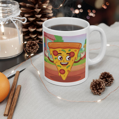 The Neon Slice | Street Foods Pizza Ceramic Mug