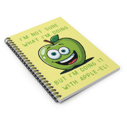 Green Apple Spiral Notebook: "With Apple-el!" - Funny Journal
