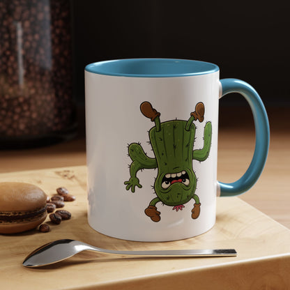 Cactus Mania Shocked Cactus Mug - Upside Down Fun Ceramic Cup